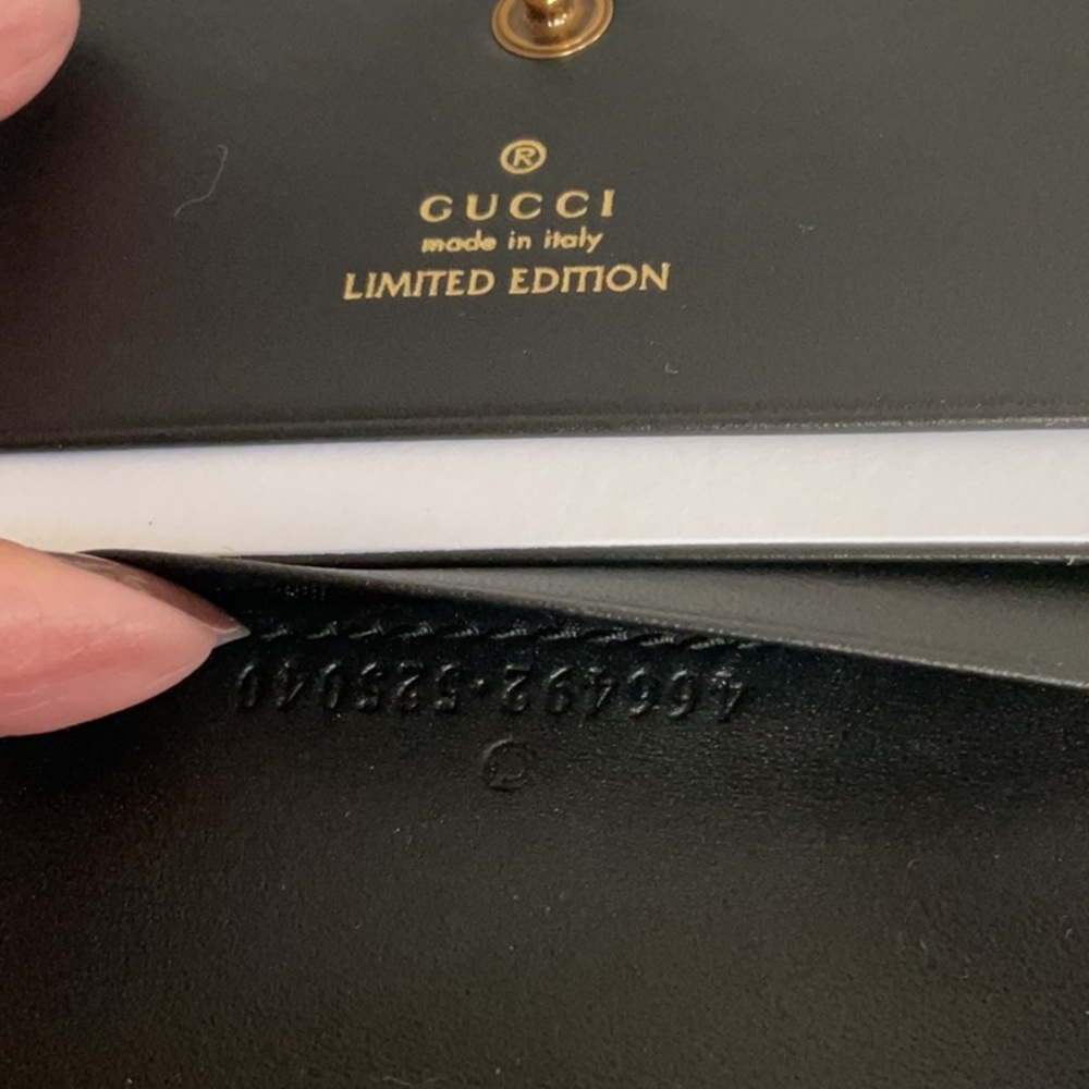 New Gucci limited edition marmont black velvet MINI wallet with crystals - Picture 9 of 12